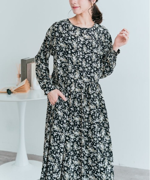 kirakiraShop(キラキラショップ)の「3way 花柄 シフォン ワンピース(ワンピース・レディース・ブラック/アイボリー/ベージュ系・M/L)」の14枚目の写真