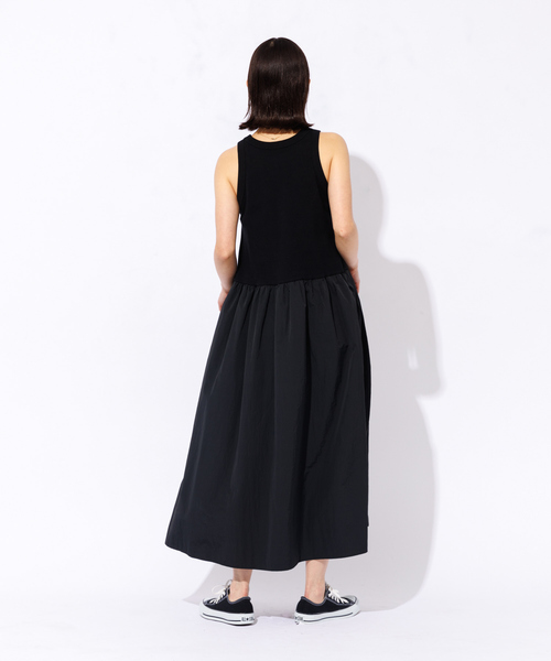 Rouge vif（ルージュヴィフ）の「【一部店舗限定】ウエストギャザー切替 アメスリ マキシワンピース（ワンピース・レディース・ブルー/ブラック・フリー）」の7枚目の写真