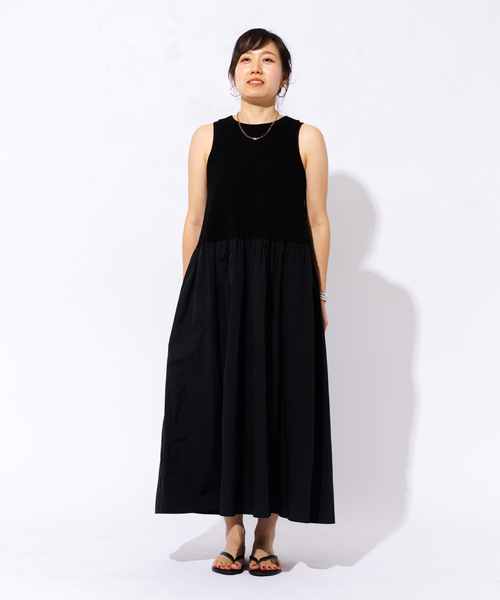 Rouge vif（ルージュヴィフ）の「【一部店舗限定】ウエストギャザー切替 アメスリ マキシワンピース（ワンピース・レディース・ブルー/ブラック・フリー）」の21枚目の写真