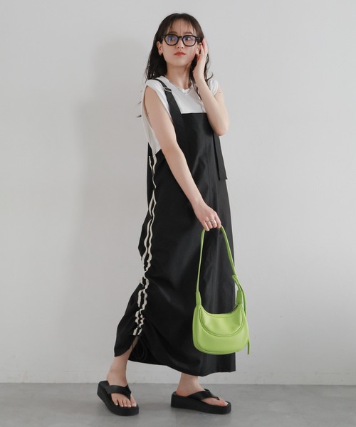 RAGEBLUE（レイジブルー）の「サイドライン/トラックシャーリングジャンスカ（ジャンパースカート・レディース・ホワイト/ライトブルー/ブラック・FREE）」の3枚目の写真