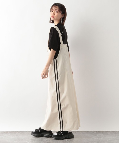RAGEBLUE（レイジブルー）の「サイドライン/トラックシャーリングジャンスカ（ジャンパースカート・レディース・ホワイト/ライトブルー/ブラック・FREE）」の6枚目の写真