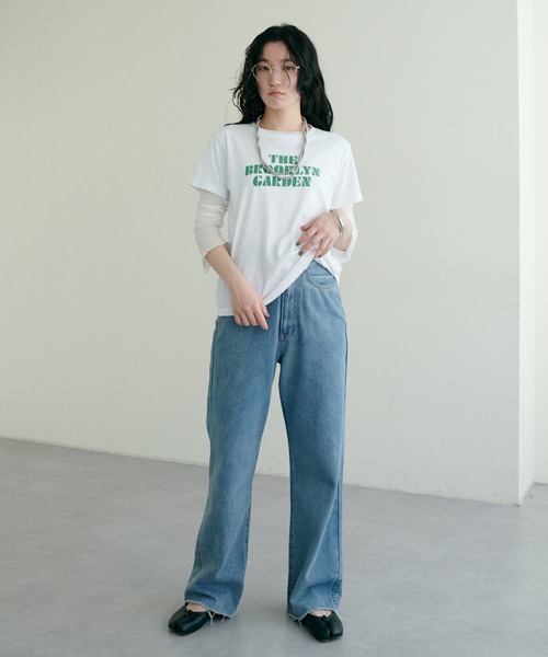 LARUTA(ラルータ)の「【LARUTA】ブルックリンガーデンT(Tシャツ/カットソー・レディース・スミクロ/ピンク/グレー/オフホワイト・LARGE/MEDIUM)」の6枚目の写真