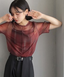 cheriella | 【cheriella】WEB限定前後2WAYウェーブホールマーブルシアートップス半袖(Tシャツ/カットソー)