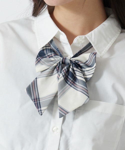 WEGO（ウィゴー）の「WEGO/チェックスクールリボン（ネクタイ・レディース・ブルー系その他3/ブラック系その他2/ホワイト系その他2/レッド系その他3/グレー系その他2/ブルー系その他2/その他1/レッド系その他2/ブラック系その他3・FREE）」の2枚目の写真