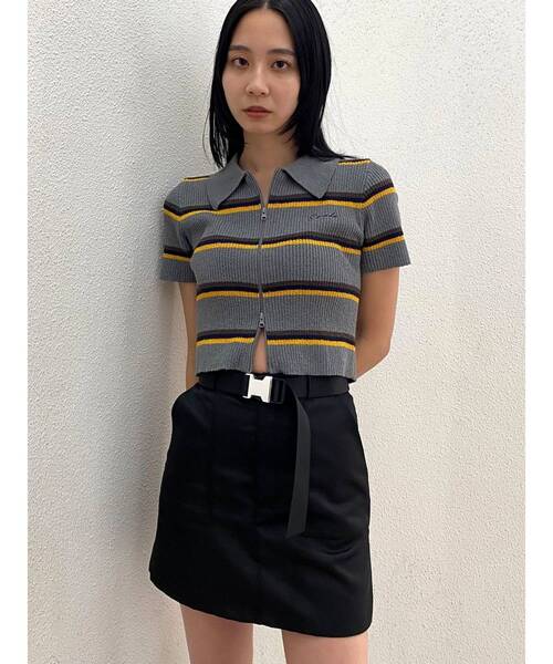 EMODA（エモダ）の「ベルトボックスミニスカート（スカート・レディース・グレー/ブラック/ベージュ・SMALL/MEDIUM）」の11枚目の写真