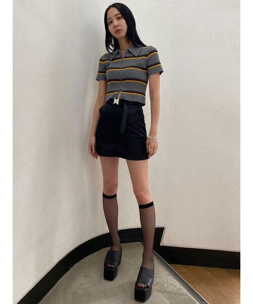 EMODA（エモダ）の「ベルトボックスミニスカート（スカート・レディース・グレー/ブラック/ベージュ・SMALL/MEDIUM）」の18枚目の写真