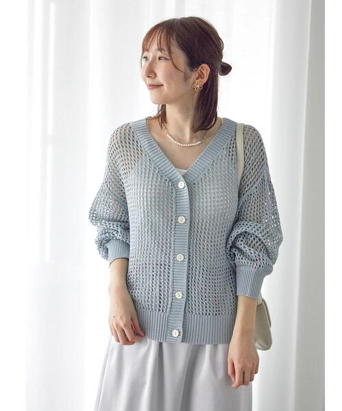 Te chichi TERRASSE(テチチテラス)の「ラメメッシュ前後2WAYカーディガン(カーディガン/ボレロ・レディース・グリーン/グレー/オフホワイト・F)」の3枚目の写真