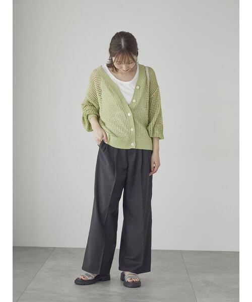 Te chichi TERRASSE(テチチテラス)の「ラメメッシュ前後2WAYカーディガン(カーディガン/ボレロ・レディース・グリーン/グレー/オフホワイト・F)」の5枚目の写真