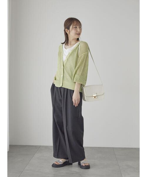 Te chichi TERRASSE(テチチテラス)の「ラメメッシュ前後2WAYカーディガン(カーディガン/ボレロ・レディース・グリーン/グレー/オフホワイト・F)」の6枚目の写真