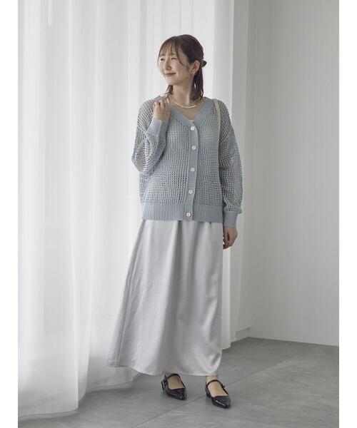 Te chichi TERRASSE(テチチテラス)の「ラメメッシュ前後2WAYカーディガン(カーディガン/ボレロ・レディース・グリーン/グレー/オフホワイト・F)」の8枚目の写真