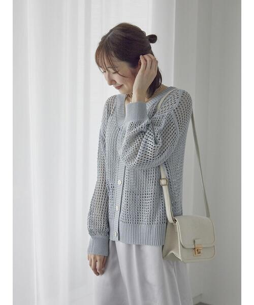 Te chichi TERRASSE(テチチテラス)の「ラメメッシュ前後2WAYカーディガン(カーディガン/ボレロ・レディース・グリーン/グレー/オフホワイト・F)」の12枚目の写真