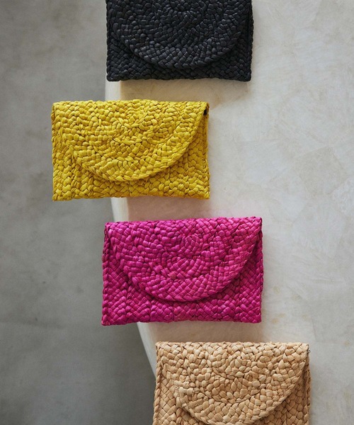 Edit Sheen(エディットシーン)の「ペーパークラッチバッグ(かごバッグ・レディース・ピンク系その他/ブラック/イエロー/ベージュ・FREE)」の4枚目の写真