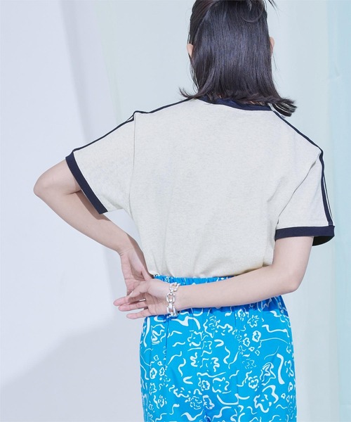 miette（ミエット）の「配色ラインロゴ刺繍Tシャツ（Tシャツ/カットソー・レディース・ピンク/オフホワイト/ブラック/オートミール・FREE）」の9枚目の写真