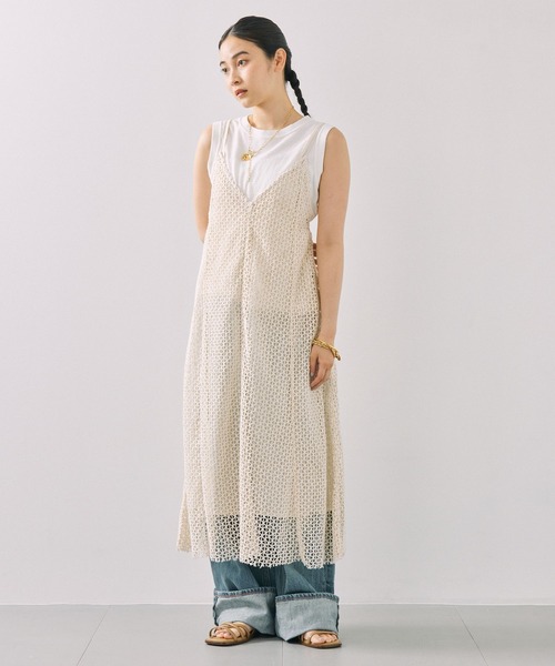 BABYLONE（バビロン）の「ケーブル刺繍キャミワンピース（ワンピース
