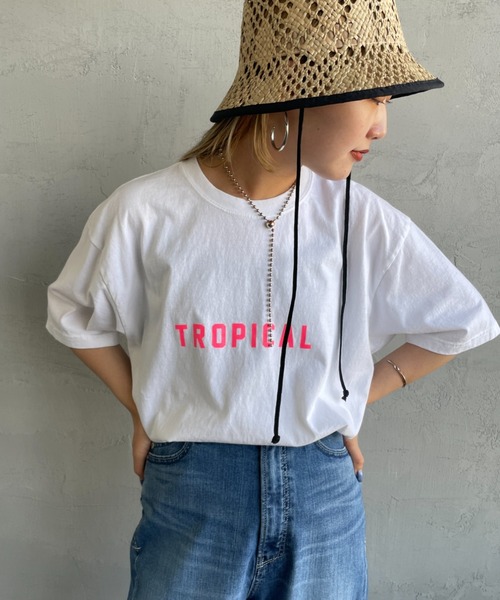 FUNG（ファング）の「[FUNG/ファング] TROPICAL カットオフプリントTシャツ（Tシャツ/カットソー・レディース・ブラック/ホワイト/モスグリーン・M）」の19枚目の写真