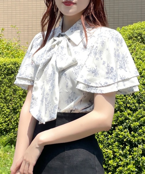 TORTE（トルテ）の「フレアスリーブリボンタイブラウス（シャツ/ブラウス・レディース・ピンク/ホワイト系その他/ホワイト/ブラック系その他・FREE）」の22枚目の写真