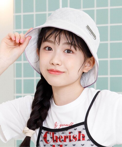 algy（アルジー）の「ポコポコバケットハット（ハット・キッズ・オフホワイト/ライム・SMALL/MEDIUM）」の2枚目の写真