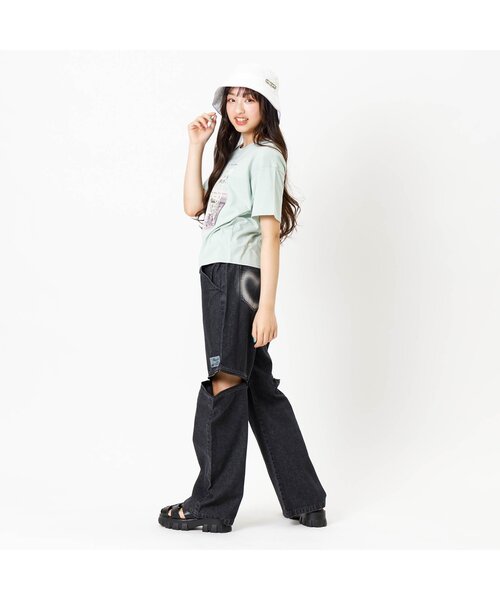 algy（アルジー）の「ポコポコバケットハット（ハット・キッズ・オフホワイト/ライム・SMALL/MEDIUM）」の6枚目の写真