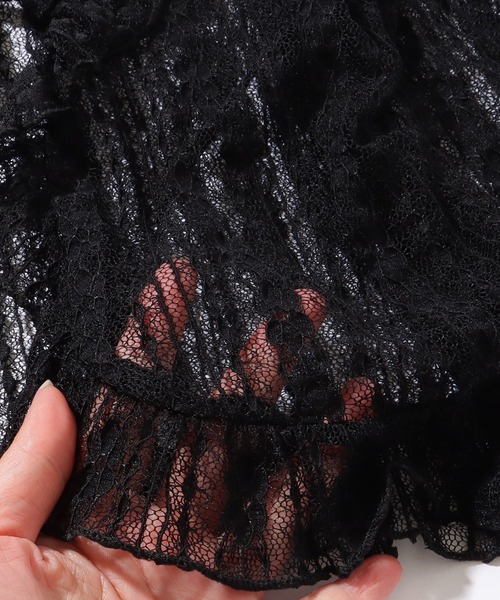 セール】【3点セット】シアーカーディガン付き フリル スカート