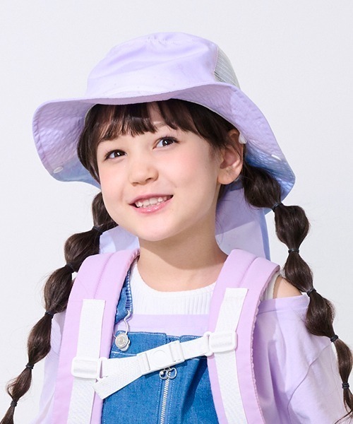 mezzo piano(メゾピアノ)の「スターグラデーション柄 サファリハット(ハット・キッズ・ラベンダー・M/S)」の3枚目の写真