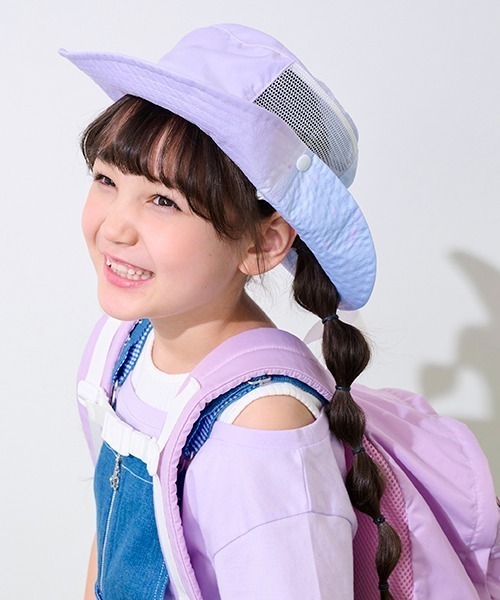 mezzo piano(メゾピアノ)の「スターグラデーション柄 サファリハット(ハット・キッズ・ラベンダー・M/S)」の4枚目の写真