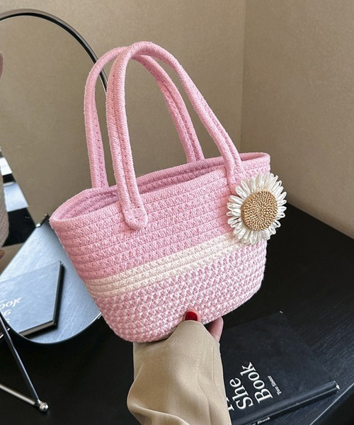 Miniministore(ミニミニストア)の「かごバッグ 花火大会 浴衣ハンドバッグ(かごバッグ・レディース・グレー系2/ベージュ系1/グレー系1/ベージュ系2/ピンク系2/ピンク系1・FREE)」の6枚目の写真