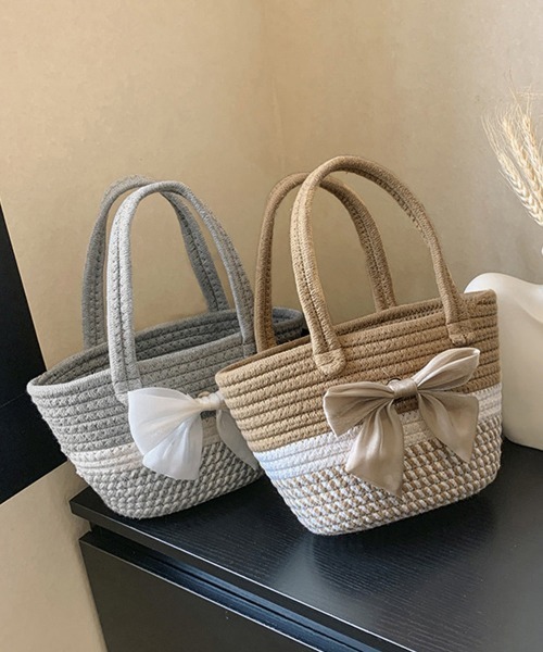 Miniministore(ミニミニストア)の「かごバッグ 花火大会 浴衣ハンドバッグ(かごバッグ・レディース・グレー系2/ベージュ系1/グレー系1/ベージュ系2/ピンク系2/ピンク系1・FREE)」の15枚目の写真
