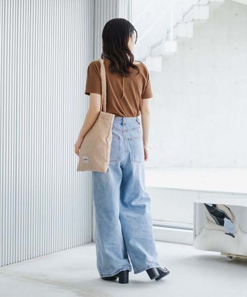 Kastane(カスタネ)の「*【新色追加/5色展開/肩紐アレンジ】テレコワンショルTee(Tシャツ/カットソー・レディース・ピンク/ブルー/アイボリー/ブラック/ブラウン・FREE)」の17枚目の写真