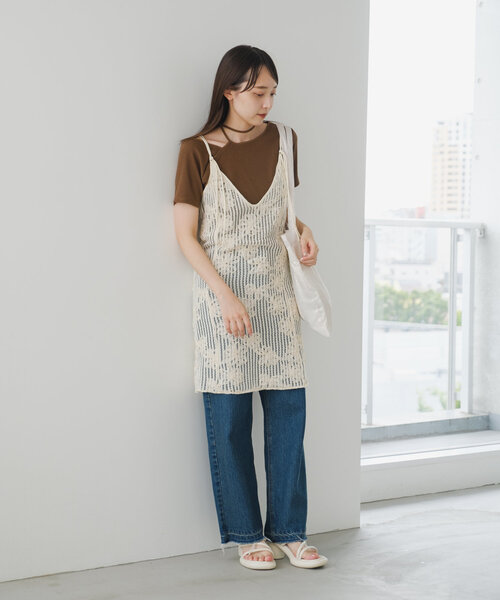 Kastane(カスタネ)の「*【新色追加/5色展開/肩紐アレンジ】テレコワンショルTee(Tシャツ/カットソー・レディース・ピンク/ブルー/アイボリー/ブラック/ブラウン・FREE)」の21枚目の写真