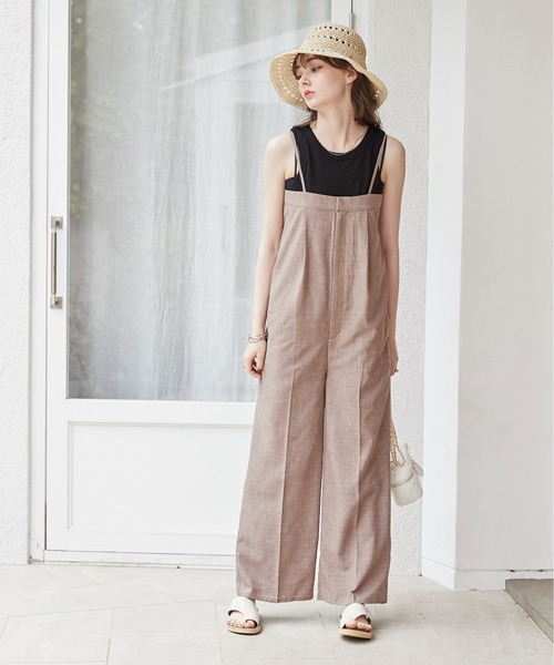 r_sato　リネンサロペット セール】リネン ライク サロペット（サロペット/オーバーオール
