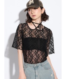 Adoon plain | レースチョーカートップス(Tシャツ/カットソー)
