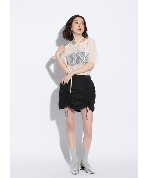 Adoon plain(アドーンプレーン)の「レースチョーカートップス(Tシャツ/カットソー・レディース・ホワイト/ブラック/チャコールグレー・FREE)」の11枚目の写真