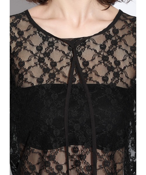 Adoon plain(アドーンプレーン)の「レースチョーカートップス(Tシャツ/カットソー・レディース・ホワイト/ブラック/チャコールグレー・FREE)」の19枚目の写真