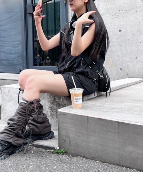 Moun ten. ナイロンジャケット　セットアップ　size0  卒業式 セール】ノースリーブナイロンジャケットセットアップ