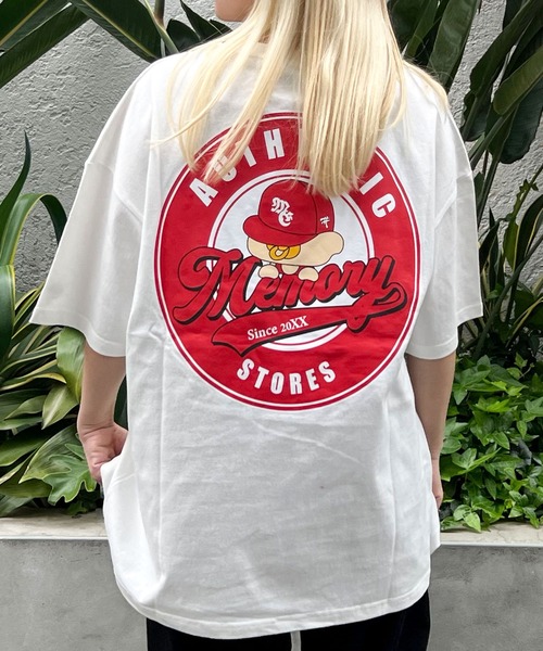 #MEMORY(メモリー)の「【MEMORY】バブちゃん サークルロゴ ヘビーウェイトTシャツ / オーバーサイズ Tシャツ ビッグシルエットTシャツ メンズ レディース(Tシャツ/カットソー・メンズ・ホワイト/グリーン/ネイビー/アイボリー/ブラック・FREE)」の2枚目の写真