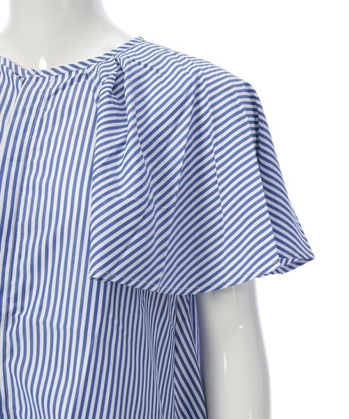 Edit Sheen（エディットシーン）の「ケープデザイン半袖ブラウス（シャツ/ブラウス・レディース・ホワイト/ブルー・M）」の15枚目の写真