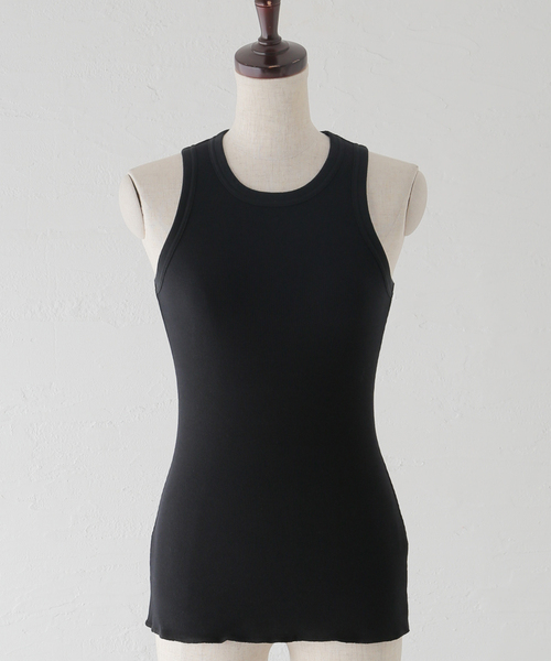 CITYSHOP(シティーショップ)の「《追加》SOFT RIB TANK:タンクトップ(タンクトップ・レディース・ホワイト/ブラック・FREE)」の2枚目の写真