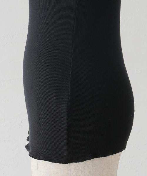 CITYSHOP(シティーショップ)の「《追加》SOFT RIB TANK:タンクトップ(タンクトップ・レディース・ホワイト/ブラック・FREE)」の4枚目の写真