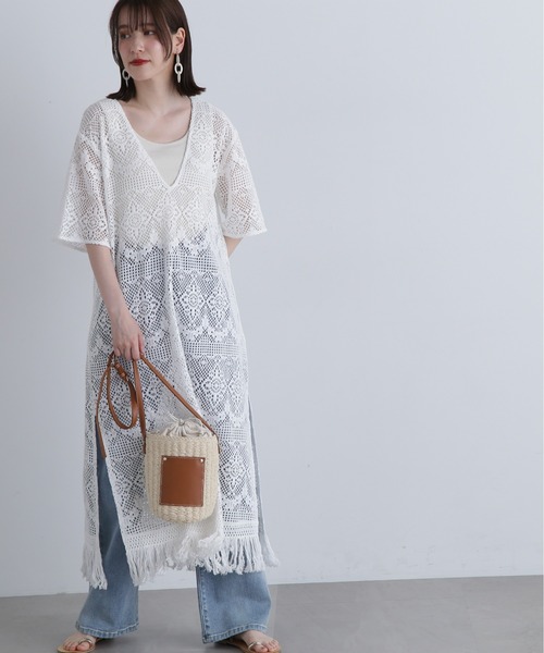 N.（N. Natural Beauty Basic）（エヌエヌナチュラルビューティーベーシック）の「◆【Grande plage】カフタンワンピース（ワンピース・レディース・ブラック/キナリ・MEDIUM）」の2枚目の写真