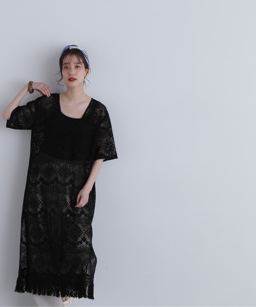 N.（N. Natural Beauty Basic）（エヌエヌナチュラルビューティーベーシック）の「◆【Grande plage】カフタンワンピース（ワンピース・レディース・ブラック/キナリ・MEDIUM）」の10枚目の写真