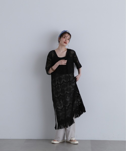 N.（N. Natural Beauty Basic）（エヌエヌナチュラルビューティーベーシック）の「◆【Grande plage】カフタンワンピース（ワンピース・レディース・ブラック/キナリ・MEDIUM）」の11枚目の写真