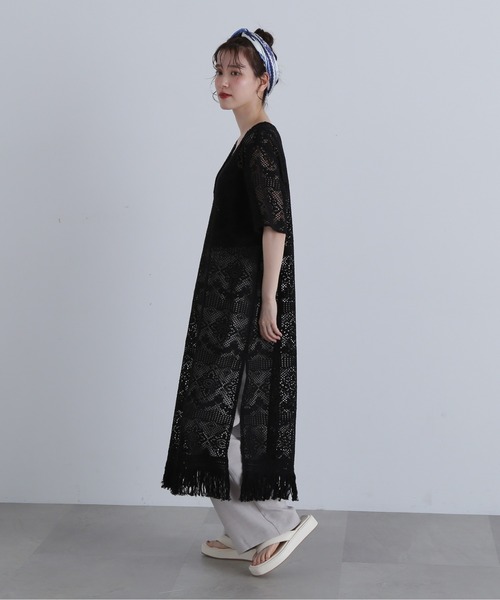 N.（N. Natural Beauty Basic）（エヌエヌナチュラルビューティーベーシック）の「◆【Grande plage】カフタンワンピース（ワンピース・レディース・ブラック/キナリ・MEDIUM）」の16枚目の写真