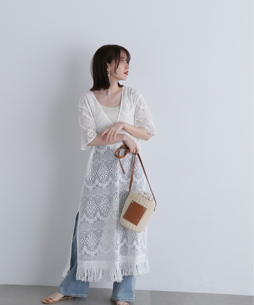 N.（N. Natural Beauty Basic）（エヌエヌナチュラルビューティーベーシック）の「◆【Grande plage】カフタンワンピース（ワンピース・レディース・ブラック/キナリ・MEDIUM）」の5枚目の写真