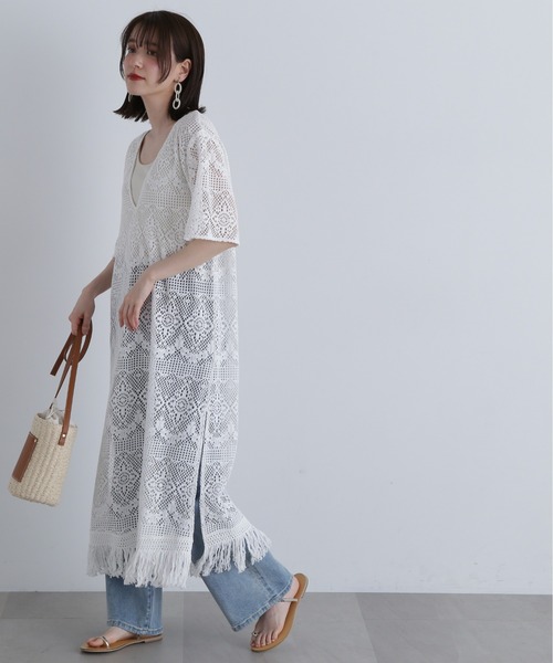 N.（N. Natural Beauty Basic）（エヌエヌナチュラルビューティーベーシック）の「◆【Grande plage】カフタンワンピース（ワンピース・レディース・ブラック/キナリ・MEDIUM）」の3枚目の写真