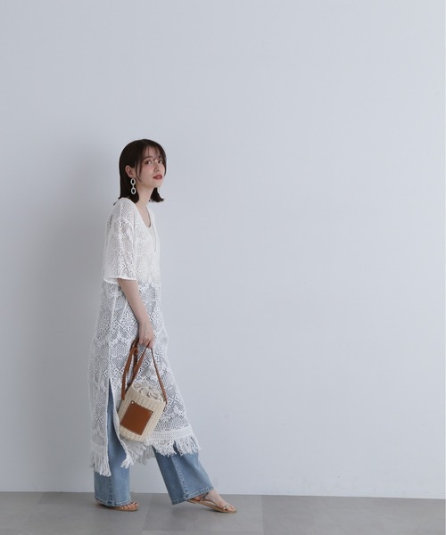 N.（N. Natural Beauty Basic）（エヌエヌナチュラルビューティーベーシック）の「◆【Grande plage】カフタンワンピース（ワンピース・レディース・ブラック/キナリ・MEDIUM）」の7枚目の写真