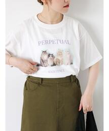 ehka sopo | キャットプリントTシャツ(Tシャツ/カットソー)