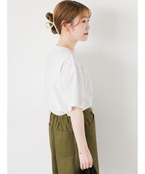 ehka sopo（エヘカソポ）の「キャットプリントTシャツ（Tシャツ/カットソー・レディース・キナリ/オフホワイト/ブラック・F）」の9枚目の写真