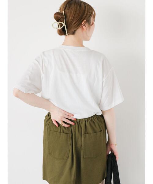 ehka sopo（エヘカソポ）の「キャットプリントTシャツ（Tシャツ/カットソー・レディース・キナリ/オフホワイト/ブラック・F）」の10枚目の写真