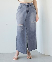 coca（coca） | フロントスリットダメージデニムスカート(デニムスカート)