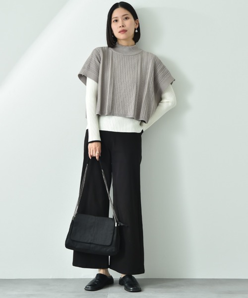 INTERPLANET（インタープラネット）の「細ケーブルＴＯＰＳ＋ニットワンピースＳＥＴ（ワンピース・レディース・グレイッシュベージュ/ブラック/ブラック系その他/ブルー・FREE）」の22枚目の写真